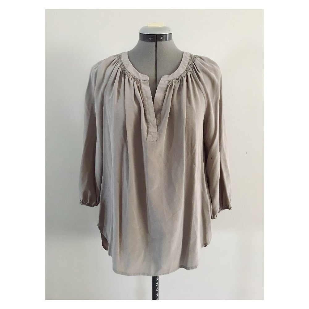 Max Studio Silk Peasant Top Sz S